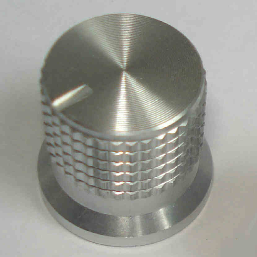 Knurled Aluminum Rotary Control Knob with Flange - OD: 17mm / H: 16mm